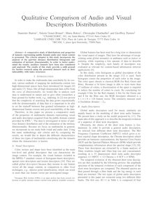Qualitative Comparison of Audio and Visual Descriptors Distributions