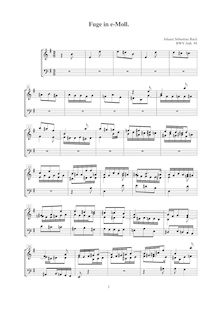 Partition complète, Fugue, E minor, Kirnberger, Johann Philipp