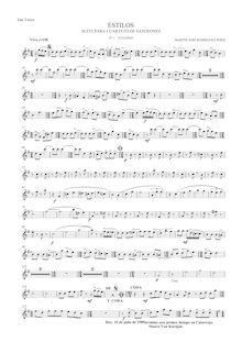 Partition ténor Saxophone (B♭), Estilos ( para cuarteto de saxofones)