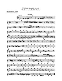 Partition cor 1, 2 (en C (2 seulement), Transposed en F), Der Schauspieldirektor