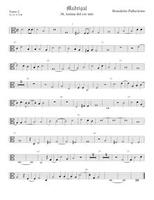 Partition ténor viole de gambe 2, alto clef, Madrigali a 5 voci, Libro 6 par Benedetto Pallavicino