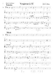 Partition Basso continuo, Vesperæ à 32, Dixit Dominus & Magnificat