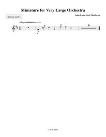 Partition clarinette 1 (en B♭), Miniature pour Very grand orchestre