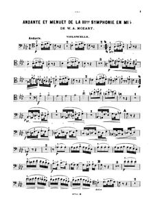 Partition de violoncelle, Symphony No.39, E♭ major, Mozart, Wolfgang Amadeus