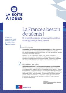 [RAPPORT] La France a besoin de talents