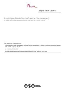 La stratigraphie de Sainte-Colombe (Hautes-Alpes) - article ; n°5 ; vol.65, pg 154-160