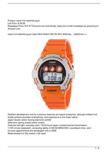 Casio Men8217s W214H4AVCF Chronograph Orange Watch Watch Review