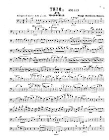 Partition de violoncelle, Piano Trio No.2, D minor, Matthison-Hansen, Waage
