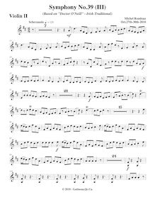 Partition violons II, Symphony No.39  Irish Green , G major, Rondeau, Michel par Michel Rondeau