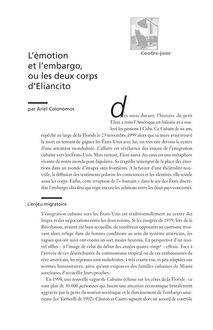 L’émotion et l’embargo, ou les deux corps d’Eliancito - article ; n°1 ; vol.8, pg 21-27