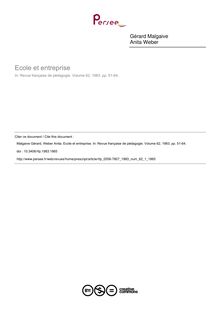 Ecole et entreprise - article ; n°1 ; vol.62, pg 51-64