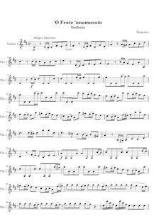 Partition violons I, Lo frate  nnamorato, Commedia musicale, Pergolesi, Giovanni Battista