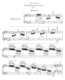 Partition complète, Grand Polka de Concert, Op.1, Bartlett, Homer Newton