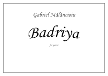 Partition complète, Badriya, Malancioiu, Gabriel