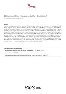 Sociolinguistique hispanique (VIIIè - XIè siècles) - article ; n°25 ; vol.12, pg 61-70