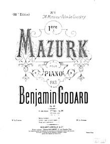 Partition complète, Mazurka No.1, Op.25, Godard, Benjamin par Benjamin Godard