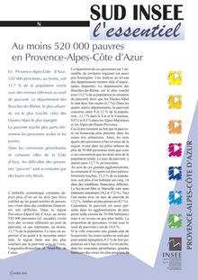  Au moins 520 000 pauvres en Provence-Alpes-Côte d Azur 