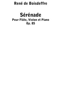 Partition violon, Sérénade, Op.85, D major, Boisdeffre, René de