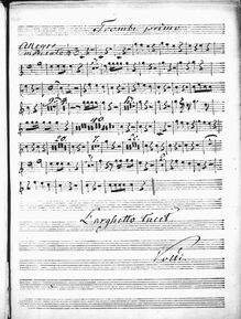 Partition trompette 1, clavecin Concerto en D, D, Jommelli, Niccolò