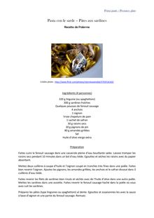 Pates aux sardines - recette italienne (Palerme)