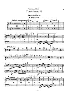 Partition harpe (ou Piano), L Arlésienne  No.2, Bizet, Georges