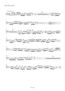 Partition Var.17 - basse enregistrement , Goldberg-Variationen, Goldberg Variations ; Aria mit 30 Veränderungen ; Clavier-Übung IV