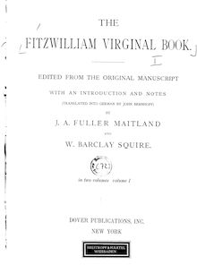 Partition Volume I, Fitzwilliam Virginal Book, Tregian, Francis (the Younger)