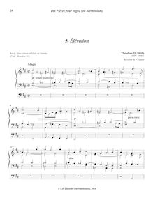 Partition , Élévation, Dix pièces pour orgue ou harmonium, Dubois, Théodore par Théodore Dubois