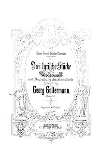 Partition de piano, 3 Lyrische Stücke, Op.117, Goltermann, Georg