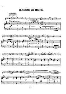 Partition Gavotte & Musette — violon et partition de piano, 6 anglais