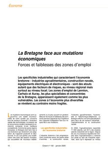 La Bretagne face aux mutations économiques (Octant n° 100)