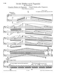 Partition complète (S.141), Grandes études de Paganini par Franz Liszt