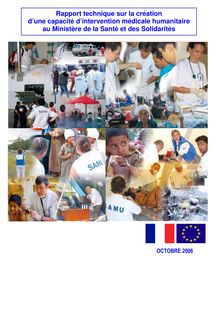 Rapport technique sur la création d une capacité d intervention médicale humanitaire au ministère de la santé et des solidarités