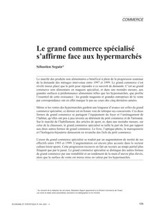 Le grand commerce spécialisé s affirme face aux hypermarchés - article ; n°1 ; vol.344, pg 109-129
