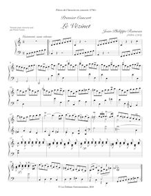 Partition complète, Pièces de clavecin en Concert, Concerted Harpsichord Works par Jean-Philippe Rameau