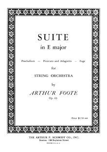 Partition complète,  pour corde orchestre, E major, Foote, Arthur