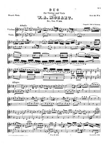 Partition complète, 2 Duos pour violon et viole de gambe, G major (No.1) and B♭ major (No.2)