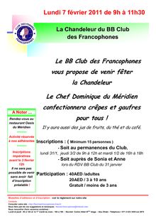 la chandeleur au BB club - Le BB Club des Francophones vous ...