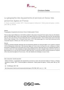 La géographie des équipements et services en faveur des personnes âgées en France - article ; n°1 ; vol.5, pg 249-256