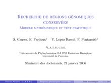 Recherche de régions génomiques conservées - Modèle ...