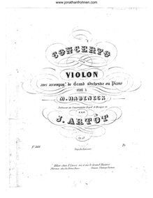 Partition de violon, violon Concerto, Artôt, Alexandre Joseph