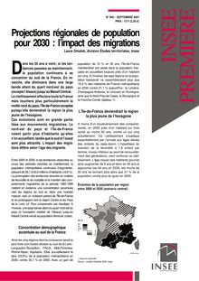 Projections régionales de population pour 2030 : l impact des migrations 