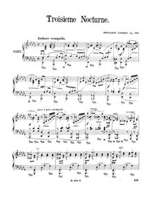 Partition complète, Nocturne No.3, Op.139, Godard, Benjamin