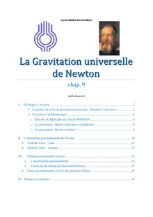 La Gravitation universelle de Newton