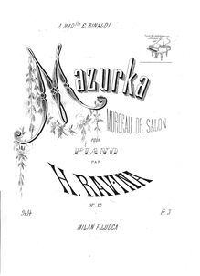 Partition complète, Mazurka, Morceau de salon, Ravina, Jean Henri