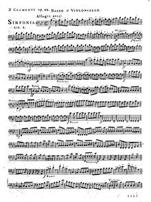 Partition violoncelles / Basses, 2 Symphonies, Sinfonie à Grande Orchestre ; Sinfonies périodiques par Muzio Clementi