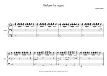 Partition complète, Bolero pour orgue, Mohr, Thomas