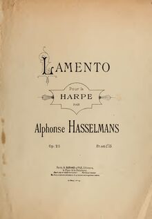 Partition complète, Lamento, E♭ minor, Hasselmans, Alphonse