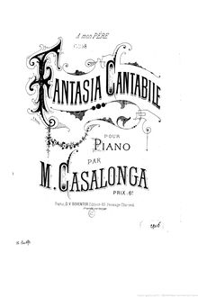 Partition complète, Fantasia cantabile, A♭ major, Casalonga, Marguerite