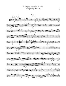 Partition altos, Symphony No.26, Overture, E♭ major, Mozart, Wolfgang Amadeus par Wolfgang Amadeus Mozart